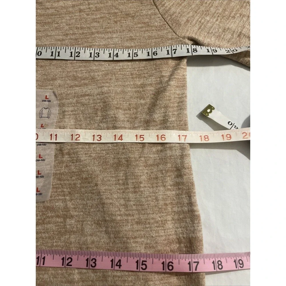 Old Navy Girls Sweater Sz Large Sz 10-12 Rock Crystal Brown Long Sleeve Crew
